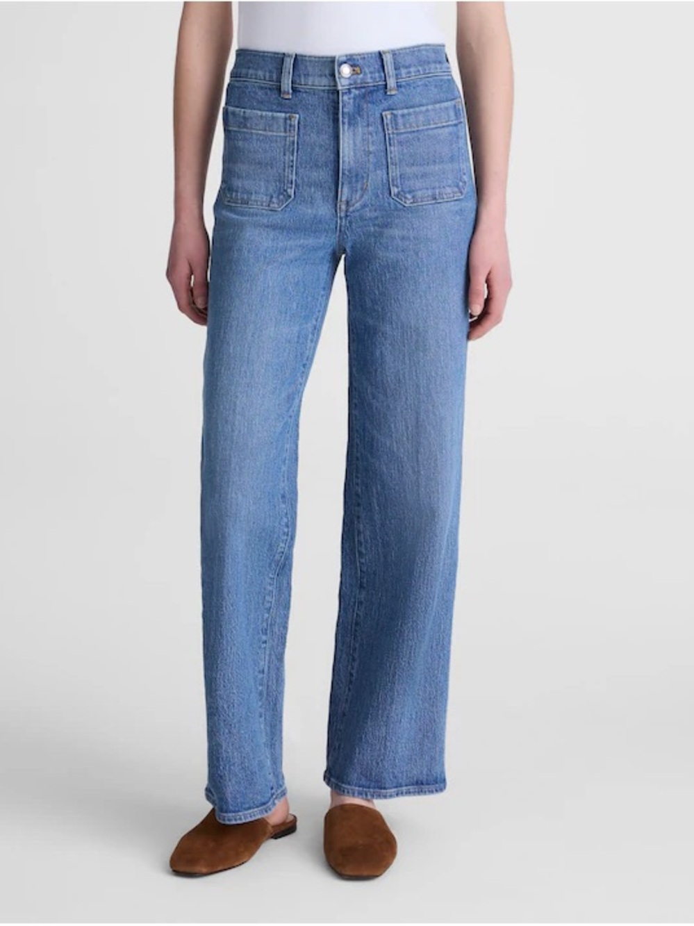 NWT Madewell Medium Light Blue Emmett Wide-Leg Women's Jeans